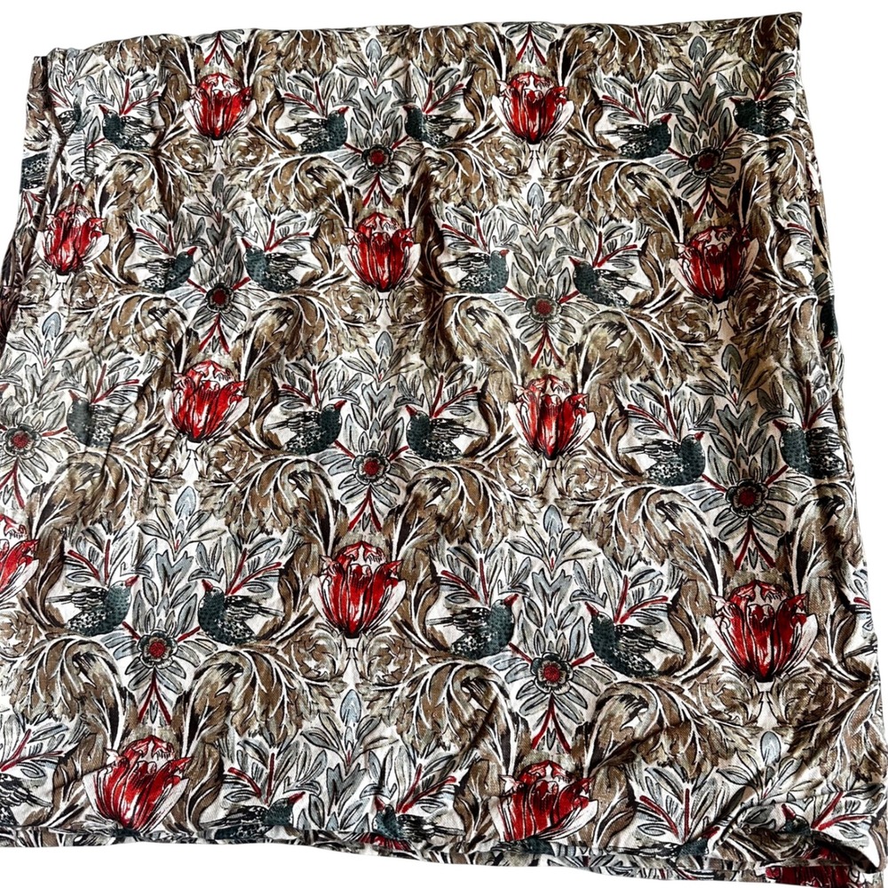 Southern Living at Dillards 100% Linen Tablecloth Bird Floral Print 60x120 Rect